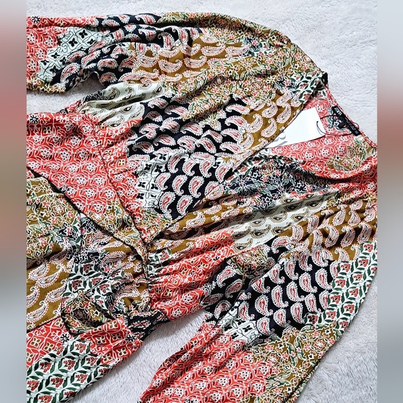 Zara~ Paisley Silk Mini Dress - Picture 5 of 10